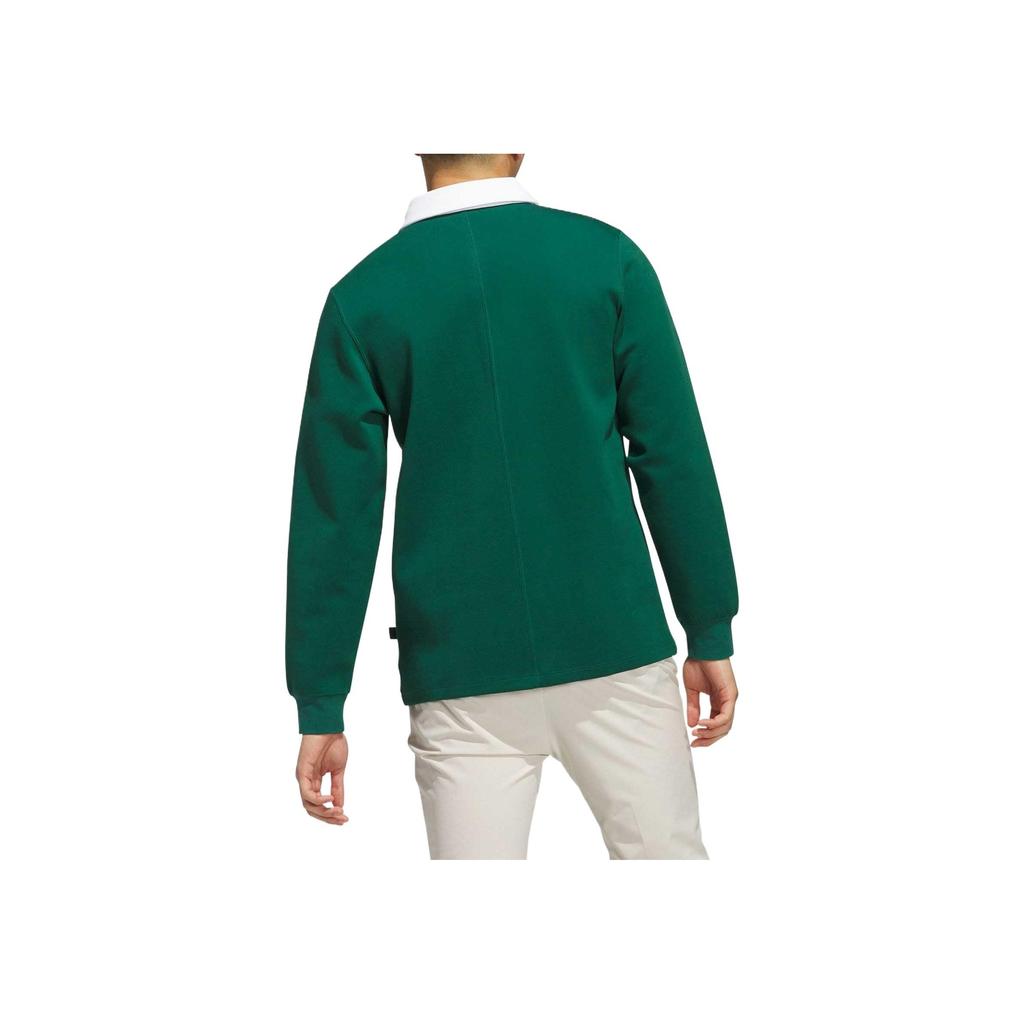 adidas Rugby Classic Chip Fresh Golf Comfortable Stylish Long Sleeve Polo Shirt Men Polo Shirts Forest-Green JJ4199