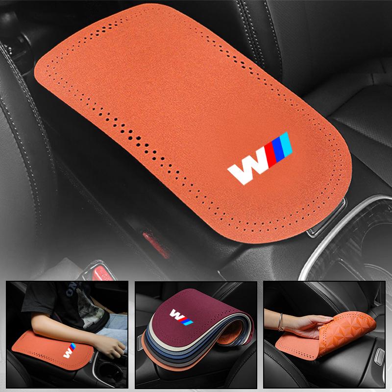 Car Armrest Box Mats For BMW 1 3 5 7 Series M Performance X1 X3 X4 X5 F10 F15 F16 F20 F30 M3 M4 E34 E46 Center Console Protector XJBRL1