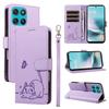 Portafoglio con Slot per Carte Magnetiche Custodia per Telefono in Pelle con Gatto Embossato Per Motorola G56 G06 G86 G75 G35 Edge 60 Pro 50 Fusion Copertura Flip