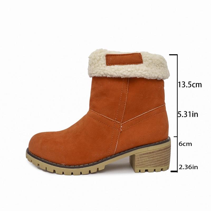 Large-size Women's Chunky Platform Cotton Shoes, New Style Round-toe Snow Boots for Women