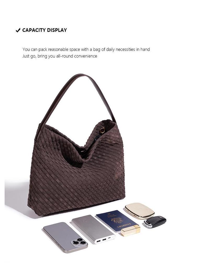 Bolso Tote Tejido a Mano de Gran Capacidad para Mujer: Bolso Cubo Versátil para el Día a Día y Cruzado