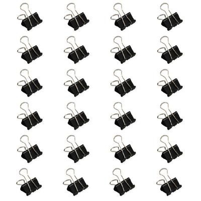 Set Of 24 Metal Paper Clamp Stainless Steel Foldback Clip File Paper Clip for Drawing Board Food Bag Photo File