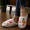 Cartoon Flower Winter Slippers, Warm Indoor House Slides