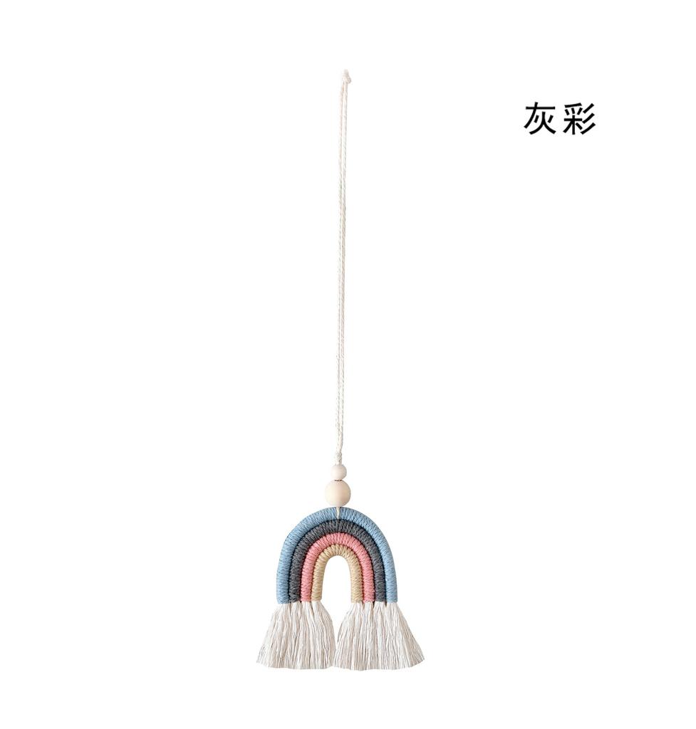 Regnbåge Hängande Ornament Rep Handgjord Vävd Väggdekor Babyflickors Rumsdekor Hem Förskoledekor Makramé Regnbåge
