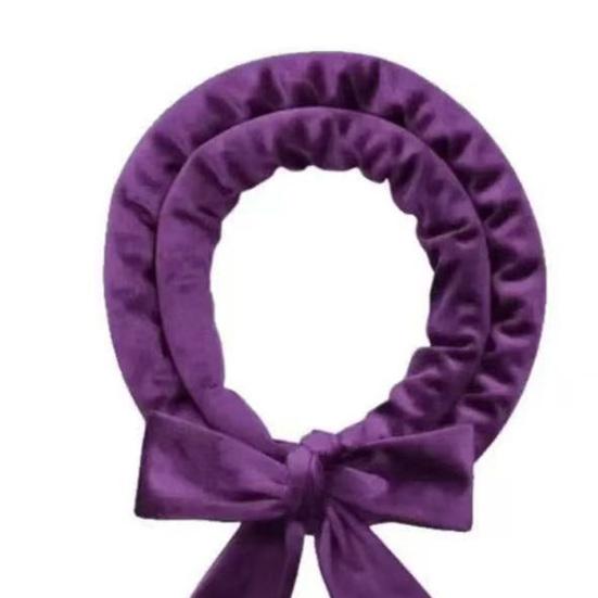 No Heat Hair Curling Rod Bow Headband with 2 Scrunchies Clip Women Overnight Sleeping Velvet Hair Curler Long Hair Curls Roller Styling Tool