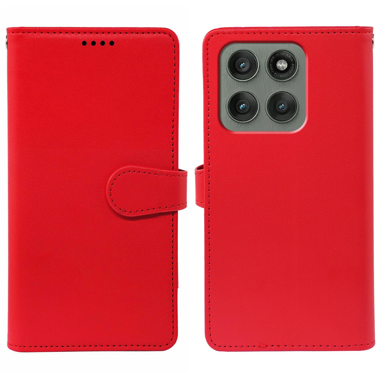 

Чехол для Motorola Edge 60 Pro 5G с 9 отделениями для карт, подставка из искусственной кожи, чехол для телефона Red