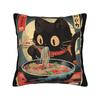 Cat Ramen Anime Kawaii Cat Pillow Case  Square Pillow Cover For Chair Sofa Home Decor Kawaii Pillowcases
