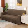 Solid Color Elastic Sofa Cover With Skirt Home Decor Non-slip Slipcover Furniture Couch Protector Cover