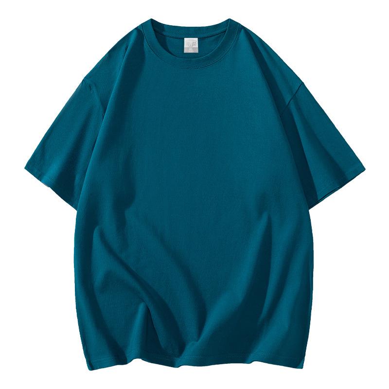 

300 г Тяжелая Свежий Мятно-зеленый Однотонный Круглый вырез Короткий рукав Свободная футболка Унисекс XXL (recommended for 180-200 catties)