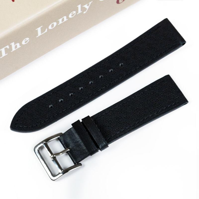 22mm Calf Leather Universal Watch Band for Smart Watch-Genuine Leather Calf Leather Breathable Open Hole Watch Band for Huawei Watch Xiaomi Watch