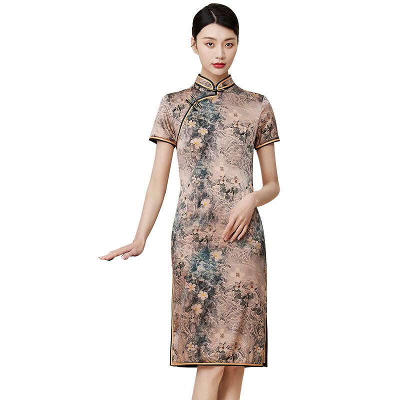 Hengyuanxiang Chinese Style Silk Cheongsam Dress