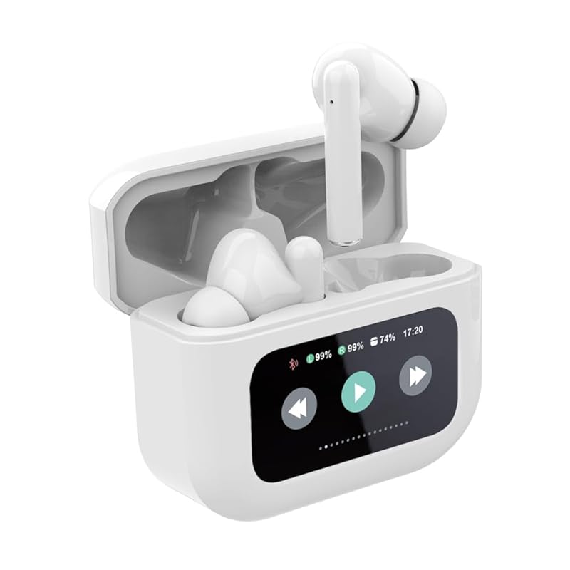 

[New in 2025] Meisei wireless earphones Bluetooth 5.4 earphones with touch display Case with LCD ANC noise canceling Hi-Fi sound quality Canal type