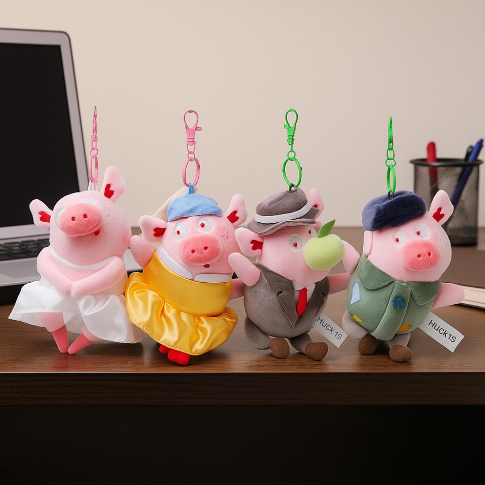 10CM Size Pig Plush Keyring Soft Plush Cartoon Pig Doll Pendant  Birthday Party