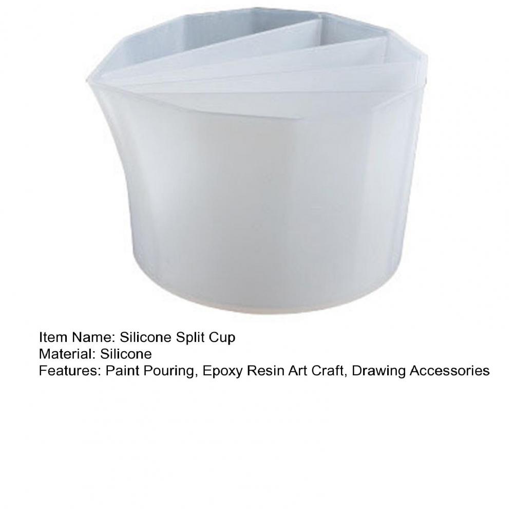 9cm Multi Channel Split Cup For Paint Pouring Reusable Resin Mixing Cup Silicone Fluid Art Split Cup For Art Drawing Accessories