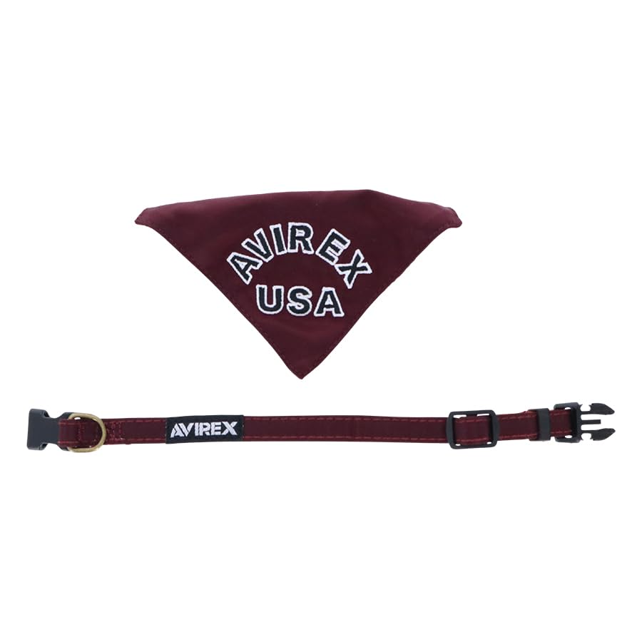 AVIREX Collar with Red Avirex Dog Pet Outing Training Walking Outdoor Training Adjustable MA-1 Scarf, (M) Collar, Collar, Accessory, Accessory,