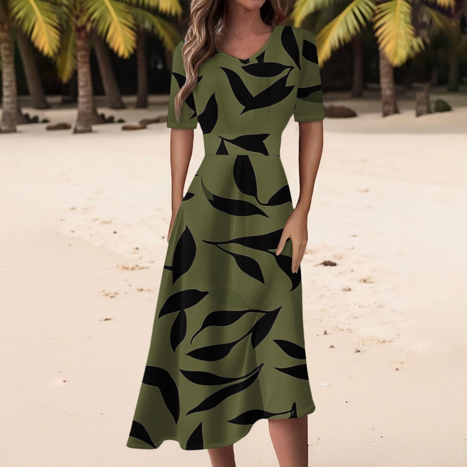 

Женское повседневное модное платье с цветочным принтом, V-образным вырезом, короткими рукавами и длиной до талии XL