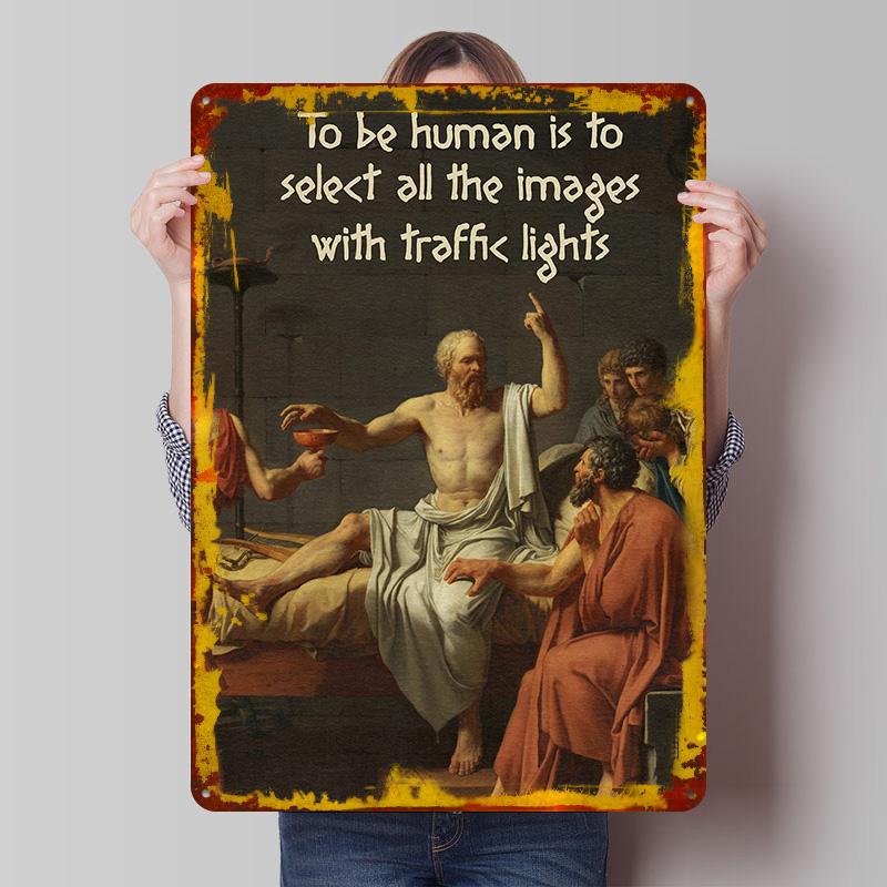

Socrates Internet Meme Tinplate Poster Customized Wall Art Vintage Retro Metal Signs for Bedroom Decoration Room Decor Men Home 20x30cm（7.8x11.8inch）