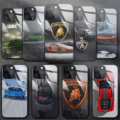 Étui de Voiture de Luxe Lamborghini Pour iPhone Samsung Galaxy Redmi Note S 17 16 15 14 13 20 24 25 54 Pro Max Ultra Fe Air Housse en Verre Trempé