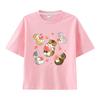 New Summer Catprinted Shortsleeved Tshirt A Cute and Trendy Outfit Featuring A Cartoon Shark Cat Kids Clothes Boys  Girl