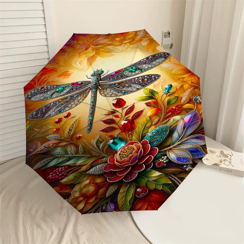 

1PC Dragonfly Jewelry Umbrella-8-Rib Reinforced, Automatic Open, Lightweight & Durable, Cute Fashion Accessory for Outdoor-P111