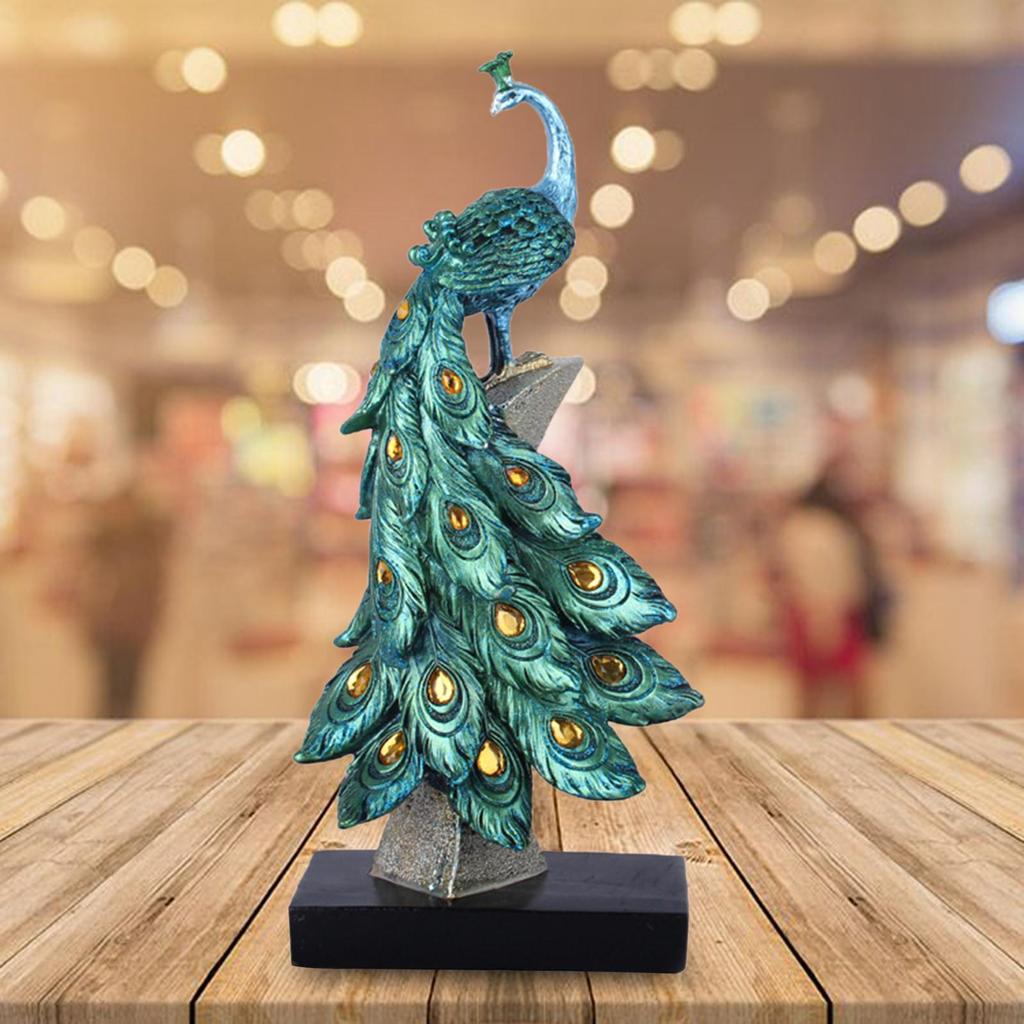 Peacock Statue Home Decoration Gift for Home Desktop Wedding Bookshelf Decor for Art
