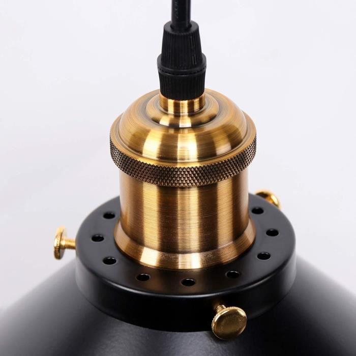 Lampe suspendue - newrays - vintage noire - réglable - métal - 60w e27