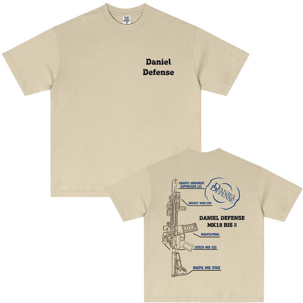 Daniel Defense MK18 Graphic T-shirt Male Fashion Casual Oversized Streetwear Men Women High Quality Soft Cotton T Shirts Tops