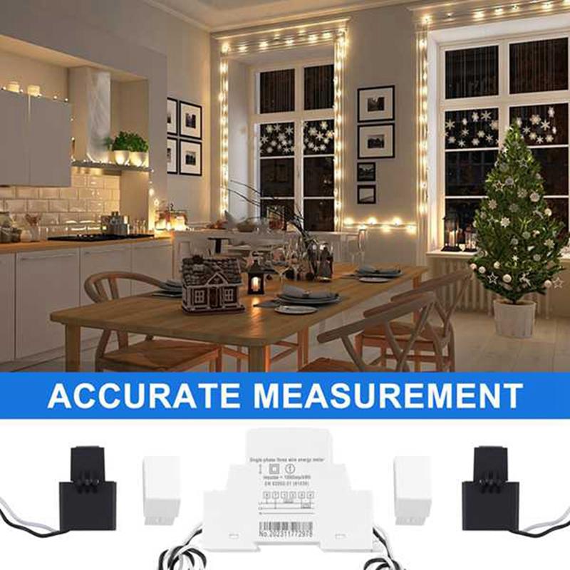 Y51A-2 Phase 3 Wires 110V+110V 100A Din Rail 18Mm Tuya WIFI Smart Energy Meter Power Consumption Monitor Kwh Meter Wattmeter