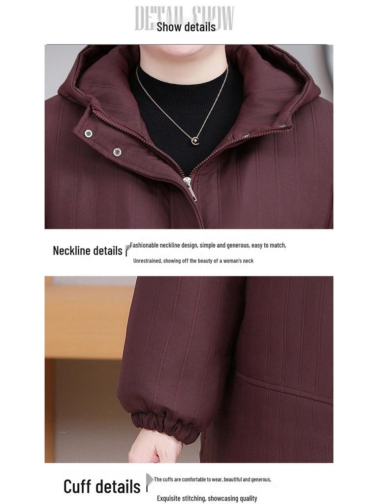 Cozy Fleece-Lined Winter Jacket for Elderly Women