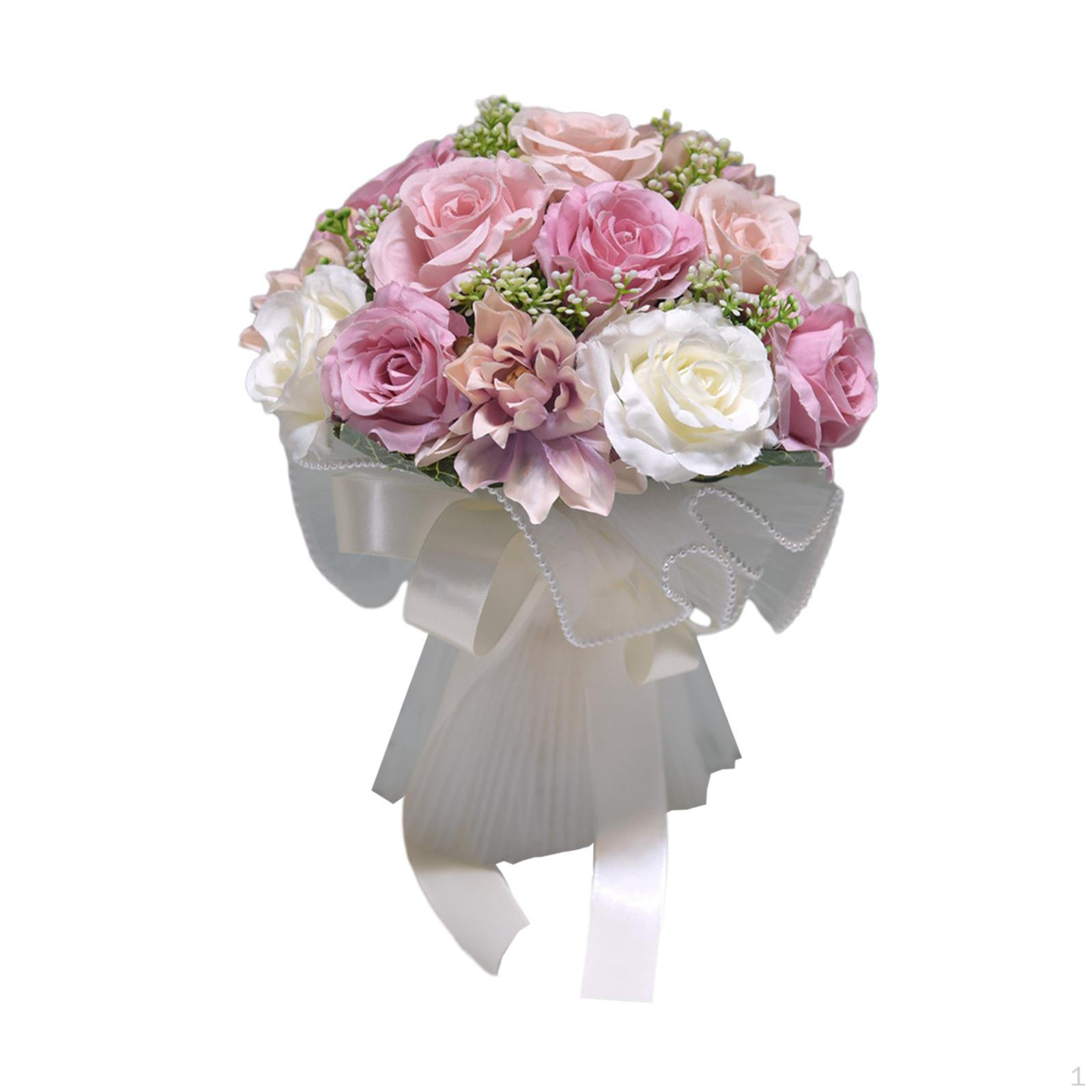 Artificial Bridal Bouquet for Wedding Celebrations, Throw Events violet white