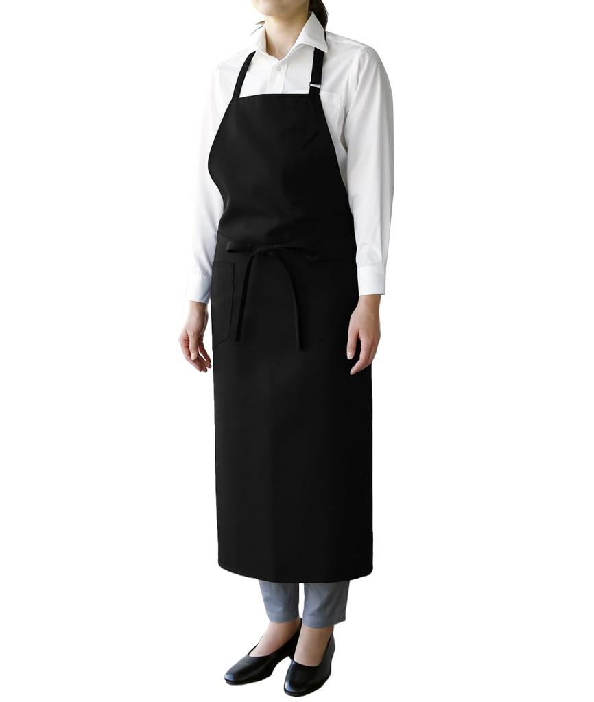 Seven Uniform Chest Apron CT2363, Unisex, Anti-Static, Black, One Size Fits Most, Suitable for Restaurants