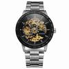 WINNER New Men Mechanical Watches Automatic Self-Wind Transparent Fashion Stainless Steel Wristwatch Skeleton Man Male Hour