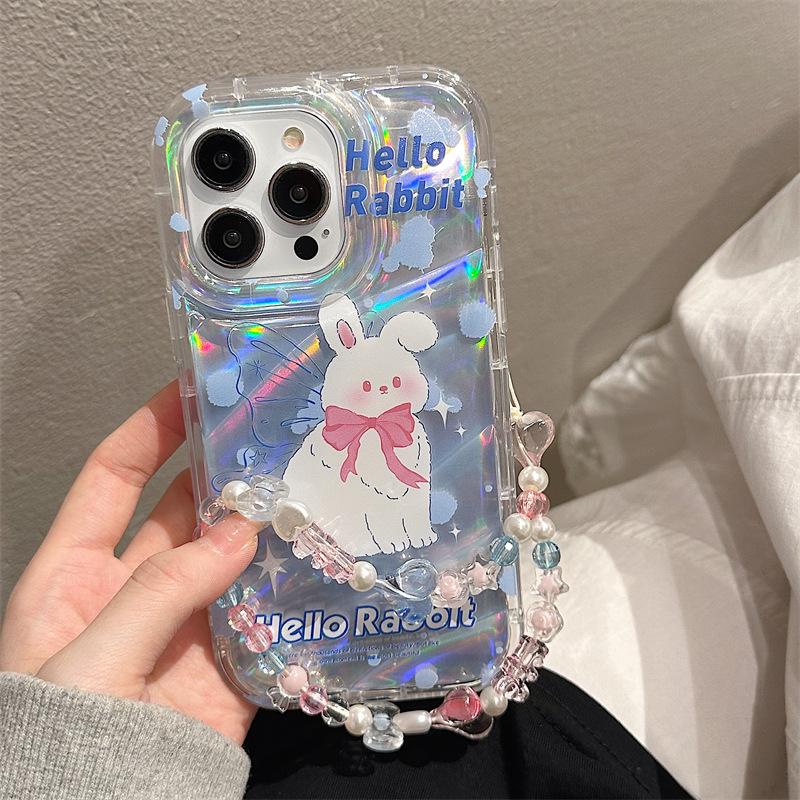Rabbit Phone Case For iPhone 11 13 14 16 Pro Max 15 12 XR X XS 7 8 Plus SE 16promax 15promax Soft TPU Transparent Cover Funda