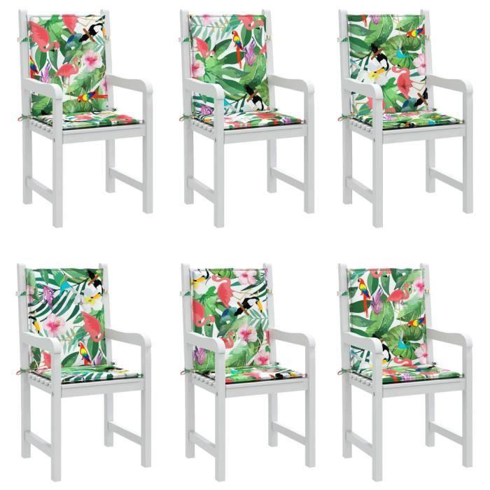VidaXL Low Back Chair Cushions Set of 6 Multicoloured Fabric 361327