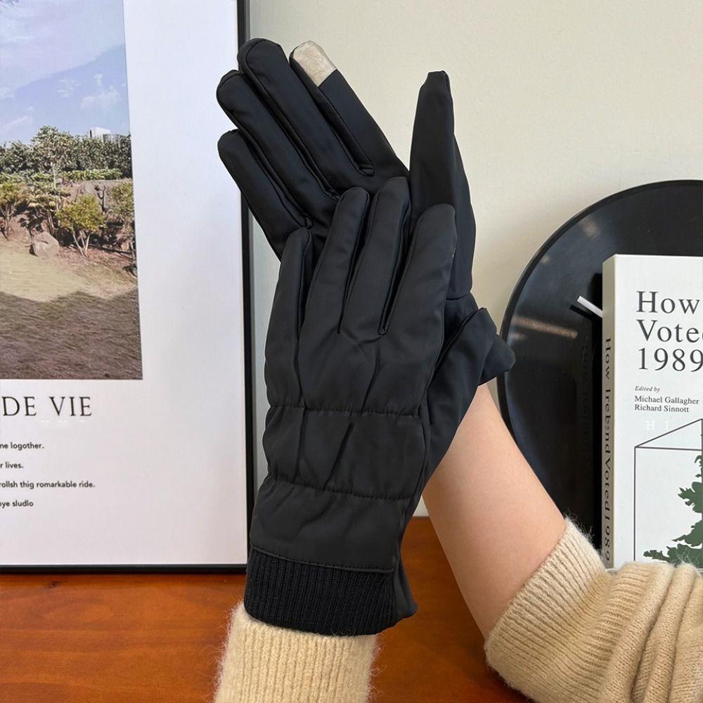 

Ветрозащитные зимние перчатки с подкладкой, однотонные варежки, модные женские теплые перчатки для девочек чёрный
