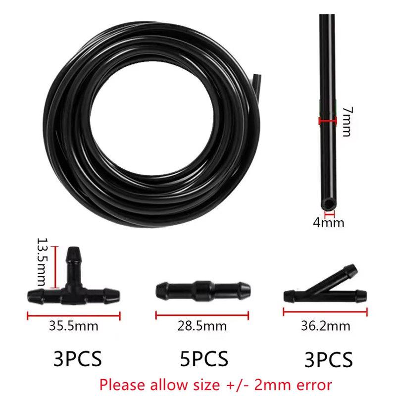Universal Nozzle Hose Tube Connector Car Windshield Washer Hose With Connector Kit T-Piece Tube Pipe Splitter Connector