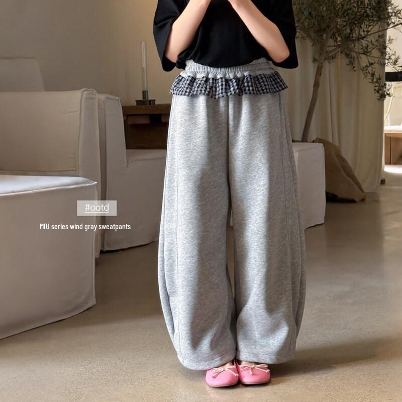 SEVEN BOBI Girl s Casual Wide-Leg Sweatpants 120 cm