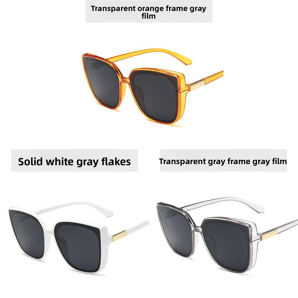 European Style Large Square Sunglasses With Uv Protection For Summer Outings And Street Fashion