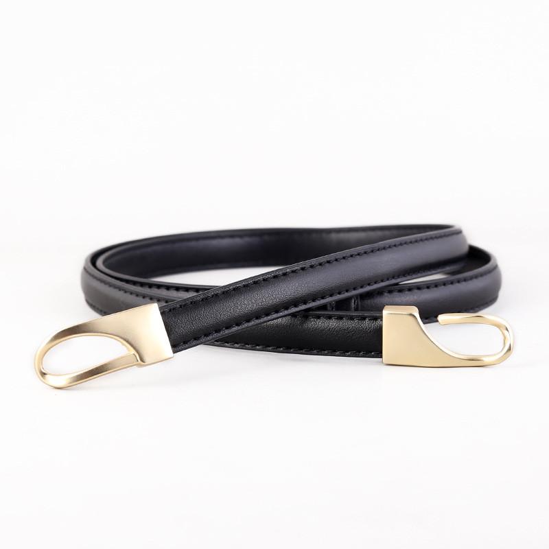 

Leather Women Belt With Adjustable Buckle For Casual Dress And Pants чёрный