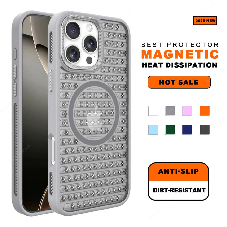 Magnetic Honeycomb Heat Dissipation Phone Case for iPhone 14 15 16 Plus 11 12 13 16 Pro Max Magsafe Matte Hard Protector Cover