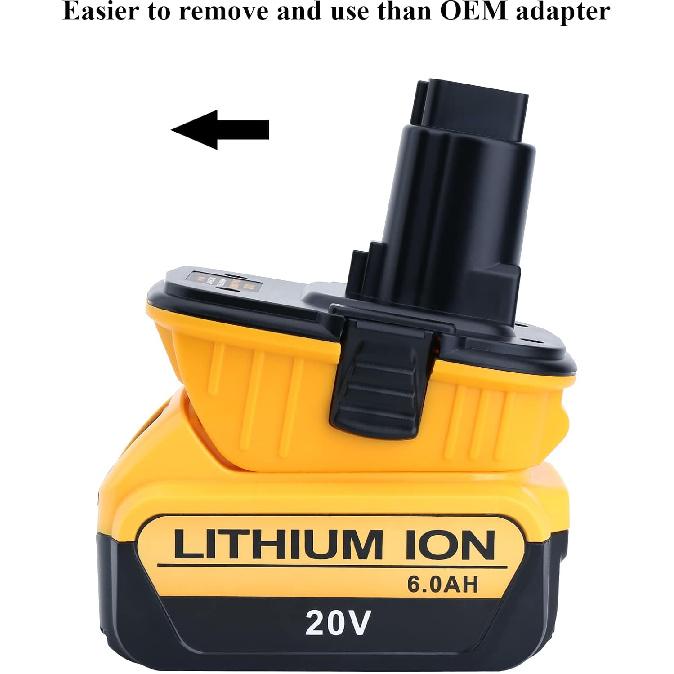 2 Pack DCA1820 Adapter Compatible with 18v to 20v Adapter, Compatible with 20V Max Battery DCB203 to 18V XRP NiCad NiMh Battery DC9096
