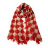 Women's 100% Pure Cashmere Plaid Scarf - Warm, Comfortable, and Versatile for Autumn and Winter.