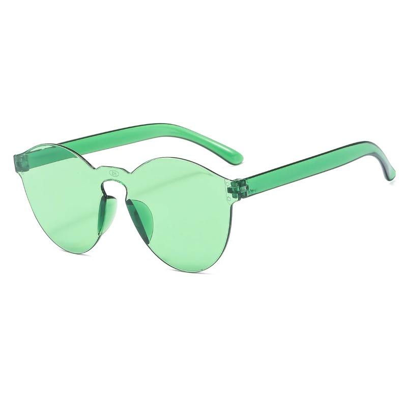 Fashion Rimless Transparent Sunglasses UV400 Oval Frameless Sun Glasses Vintage Red Pink Blue Yellow Orange Eyewear Gafas De Sol