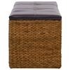 Banc - vidaXL - 71 x 40 x 42 cm - Jacinthe d'eau - Cuir artificiel - Marron et noir