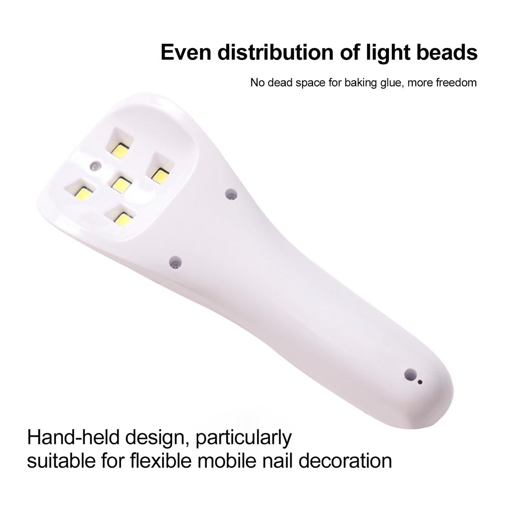 Manicure Handheld Therapy Lamp with LCD Display Rechargeable Quick Drying Nail Polish Dryer