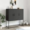 VidaXL Highboard Black 100.5x39x107 Cm Steel, Buffet, Cupboard, Sideboard, Cabinet, Storage Cabinet, Cabinet 846536