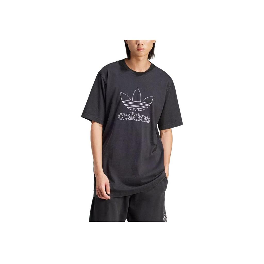 adidas Adicolor Outline Trefoil Tričko Černé Pánské Streetwear IU2347