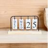 Wooden Desktop Flip Calendar Turn Page Design Vintage Standing Calendar Creative Series Date Display Wooden Calendar