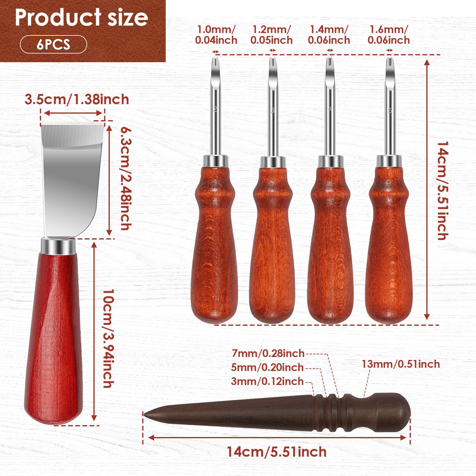 

6/7 pcs Leather Craft Tool Set Leather Edge Beveler Cutting Knife Working Tool Set,DIY Leather Handicrafts Cutting Tool коричневий