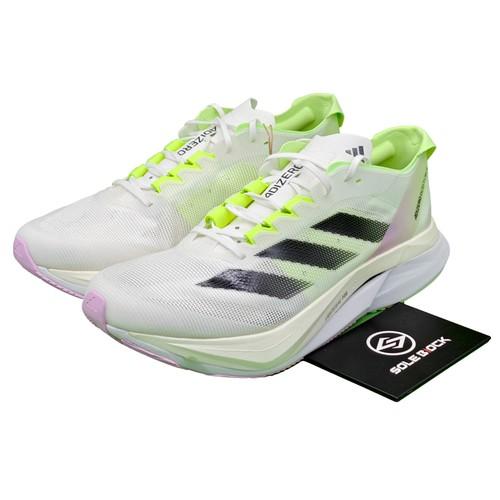 

adidas Adizero Boston 12 White Green Spark IG3321 EU 44.5 чёрный/белый